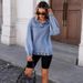 Women's Distressed Denim Jacket Relaxed Fit round Neck Zip up Casual Style for Everyday Wear_mkmklike.com
