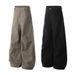 Men's Loose Wide-Leg Cargo With Knife Pleats, Vibe Trendy Brand High Street Solid Color Banana Pants_mkmklike.com