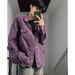 Spring Fashion Brand Purple Denim For Men, American Washed High-End Sense, Rugged And Handsome Workwear Jacket Top_mkmklike.com
