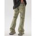 Men's Retro High Street Washed Distressed Slim Fit Jeans Flame Shadow Flared Pants Trendy Style_mkmklike.com