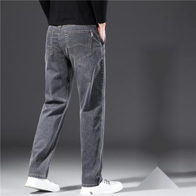 2024 New Grey Jeans Straight Tube Loose Casual Guangzhou Xintang Town Spring And Autumn Men's Pants_mkmklike.com