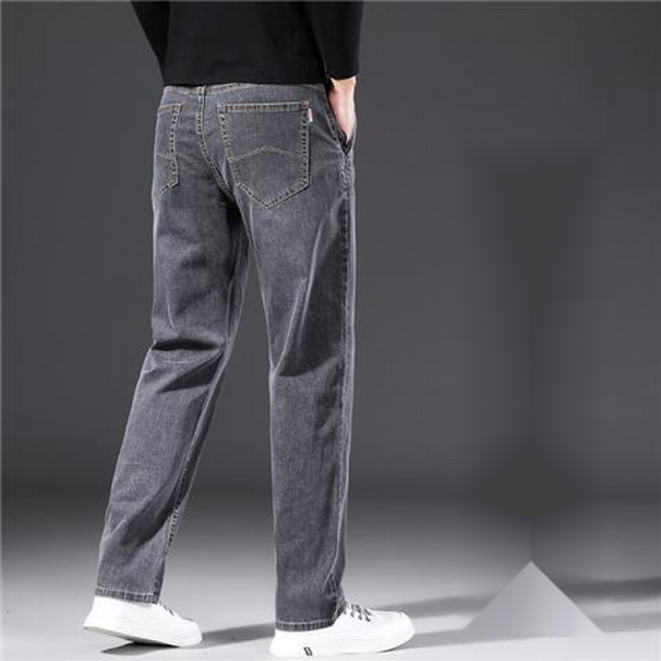 2024 New Grey Jeans Straight Tube Loose Casual Guangzhou Xintang Town Spring And Autumn Men's Pants_mkmklike.com