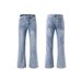 Men's Clothing Bootcut Bamboo Pattern Silo Flared Jeans Cleanfit Loose Slim Trousers_mkmklike.com