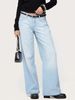 Women's Clothing High Waist Straight Leg Jeans Classic Blue Casual Denim Trousers Loose Fit Washed High Waist_mkmklike.com