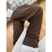 Women's Clothing Brown Straight Leg Jeans Super Slimming Wide Leg Trousers For Pear Shaped Figures Plus Size Spring Autumn Fashion_mkmklike.com