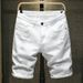 Men's Clothing Denim Shorts Half Pants Pure Black Mid Length Pants Ripped Brand Breeches_mkmklike.com