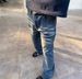 Men’s Distressed Slim Straight Jeans – Heavy Washed Blue Denim, Cleanfit Styling For Urban Casual Wear_mkmklike.com