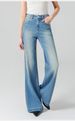 High-Waisted Supermodel Pants For Women Four-Way Stretch Loose Fit Slightly Flared Straight Leg Light Blue Denim Jeans Spring_mkmklike.com