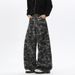American-style Camouflage Jeans For Men, Autumn High Street Fashion Brand, Large Size, Loose Wide-leg Floor-length_mkmklike.com