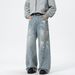 Urban Streetwear Paint-Splatter Jeans For Men, Relaxed Straight-Leg Trousers, Unisex Casual Pants For Autumn_mkmklike.com