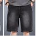 Men's Clothing Men's Vintage Denim Shorts - Retro American Style Casual Loose Fit Distressed Five-Pocket Summer Shorts For Men (Black, Blue)_mkmklike.com