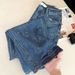 Women's Clothing Women's High-Waisted Straight Leg Jeans Blue Floral And Rhinestone Embroidery Retro Wide Leg Design For Spring And Autumn_mkmklike.com