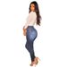 Women's Slim Fit High Waist Skinny Jeans – Tummy Control & Lifting Butt Denim Pants, Stretchy Comfort (Dark Blue/Light Blue)_mkmklike.com