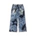 Unisex Retro Graffiti Distressed Wide Leg Jeans High Street Style Straight Leg Pants European Trend_mkmklike.com