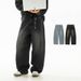 Men's Clothing Retro Washed Silhouette Jeans Men Spring New Split Structure Scimitar Pants Trendy Brand Loose Long Pants_mkmklike.com