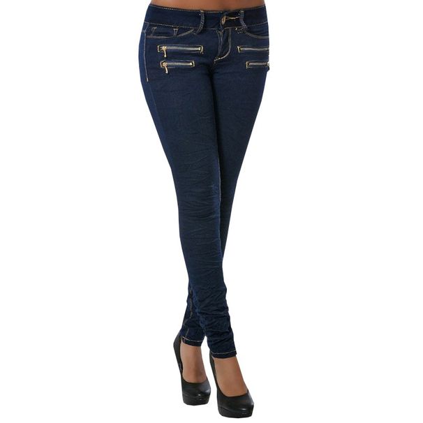 Women's Mid-Rise Skinny Jeans | Slimming Stretch Denim | Stylish Zipper Detail For A Flattering Fit_mkmklike.com