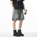 Men's Distressed Denim Shorts Split Cut Design Summer Style American Retro Workwear Trendy Five-Point Pants_mkmklike.com
