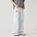 Men's Summer Comfortable Soft Double Yarn Gray Jeans Ripped Design Trendy High End Versatile Flowy Wide Leg Mid Waist Cotton Pants_mkmklike.com