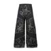 Unique Men's Design Denim With Lightning Crack Heavy-duty Distressed Washed Deconstructed Cut Patchwork Wide-leg Pants_mkmklike.com