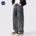Nordmann Muqiu Men's Clothing | 2025 Autumn Winter New Style Snowflake Washed Vintage Jeans Men Loose Straight Wide-Leg Pants_mkmklike.com