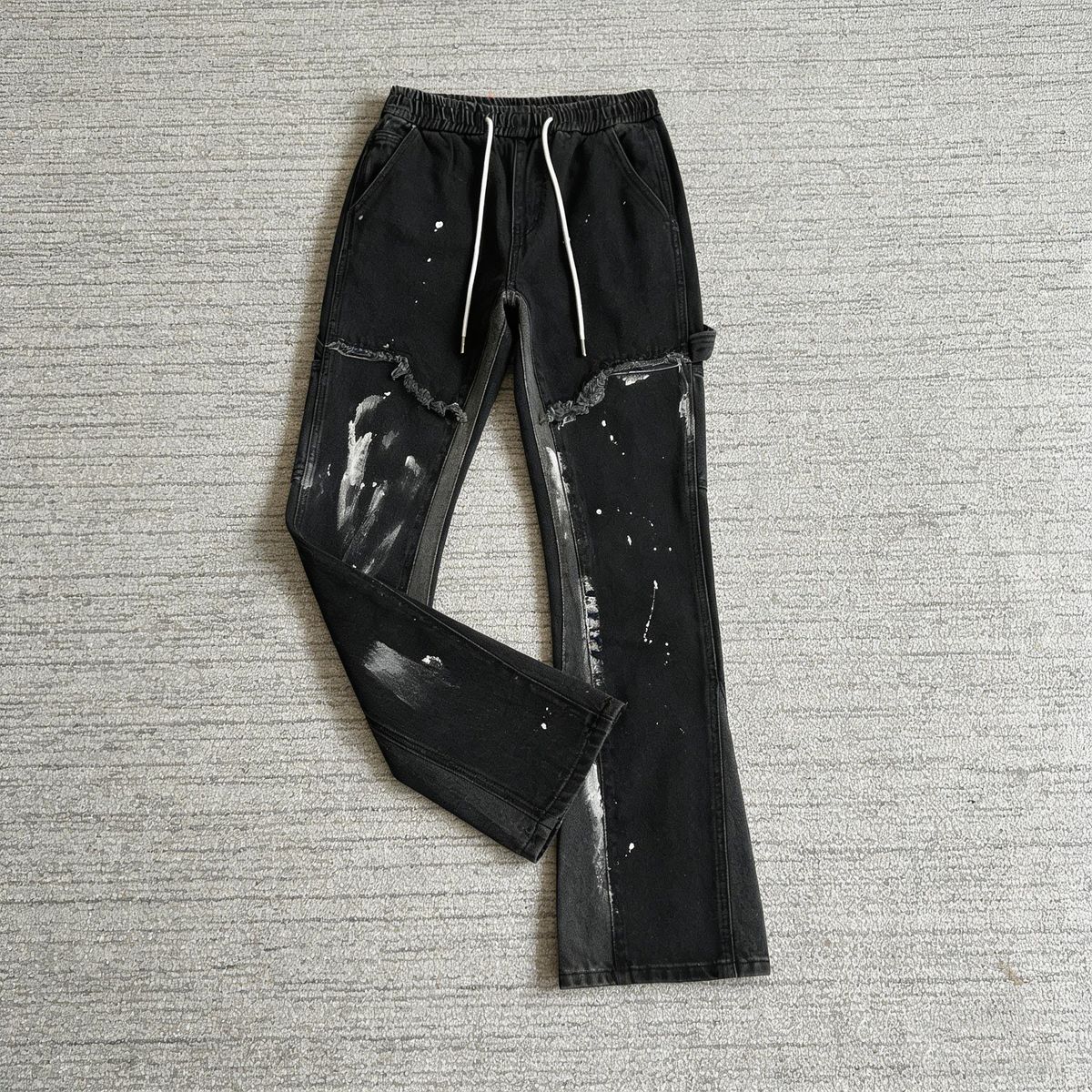 Vintage Washed Denim Jeans – Streetwear High-Waisted Relaxed Fit With Distressed Details & Slight Flare (S-3XL)_mkmklike.com