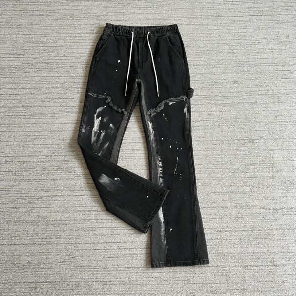 Vintage Washed Denim Jeans – Streetwear High-Waisted Relaxed Fit With Distressed Details & Slight Flare (S-3XL)_mkmklike.com
