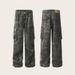 Vintage Camo Cargo Pants For Men & Women – Heavyweight Distressed Streetwear Baggy Wide-Leg Casual Trousers_mkmklike.com