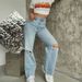 Distressed Washed Straight-Leg Jeans For Women – High Waist, Relaxed Fit, Trendy Ripped Denim Fashion Trends_mkmklike.com