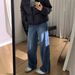Women's Clothing Retro Curved Blade Jeans Loose Fit Slimming Wide Leg Trousers For Pear Shaped Figures Plus Size Women's Denim Spring_mkmklike.com