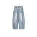American Pleated Washed Jeans For Men And Women Deconstructing Wide Curved Knife Loose Straight Leg Casual Pants_mkmklike.com
