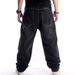 Pure 2022 European And American Style Black Washed Jeans For Men Hip Hop Street Dance Loose Plus Size Youth Long Pants_mkmklike.com