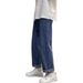 Men's Vintage-Inspired Washed Jeans Streetwear Straight-Leg Pants Drawstring Waist Lightweight Distressed Finish S-5XL_mkmklike.com