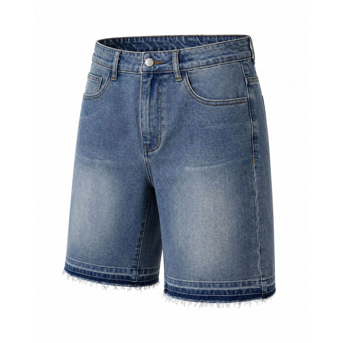 Men's Clothing Ins Trendy Retro Japanese Style All Match Loose Straight Denim Shorts Casual Pants Trendy Boys_mkmklike.com