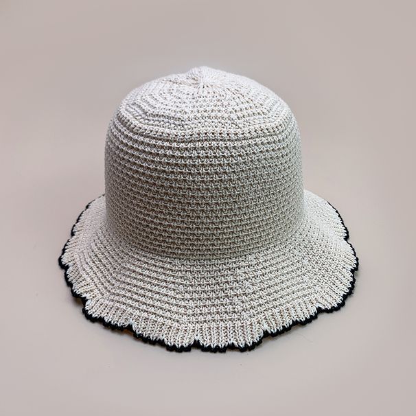 Hot Sale Japanese Travel Solid Bucket Hats New Women Wavy Edge Sunshade Casual Versatile Simple Breathable Fashion Braid_mkmklike.com