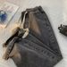 Men's Clothing Men's Drawstring Elastic Waist Jeans - Loose Fit Straight Leg High Street Casual Summer Pants_mkmklike.com