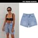 Women's Clothing Summer High Waist Loose Casual Straight Denim Shorts Chic Street Riding Shorts With Ripped Sides_mkmklike.com