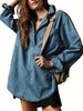 Women's Clothing V-Neck Denim Jacket – Trendy Long Sleeve Overshirt (Casual, Lightweight & Versatile Layering Piece)_mkmklike.com