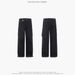 Men's Clothing Pleated Tailored Work Trousers Unisex Straight High Street Multi Pocket Casual Pure Black Trendy Trousers_mkmklike.com