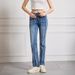 Women's Clothing Jeans Slim High Waist High Elastic Trousers Large Size Women's Pants Raw Edge Stitching_mkmklike.com