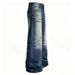 Men's Distressed Wide Leg Jeans High Street Washed Crackle Print Flared Trousers Ombre Effect Comfortable Denim_mkmklike.com