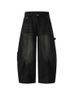 American Style Men's Curved Blade Jeans Multi Pocket Deconstructed Washed Straight Leg Wide Leg Trendy Long Pants_mkmklike.com