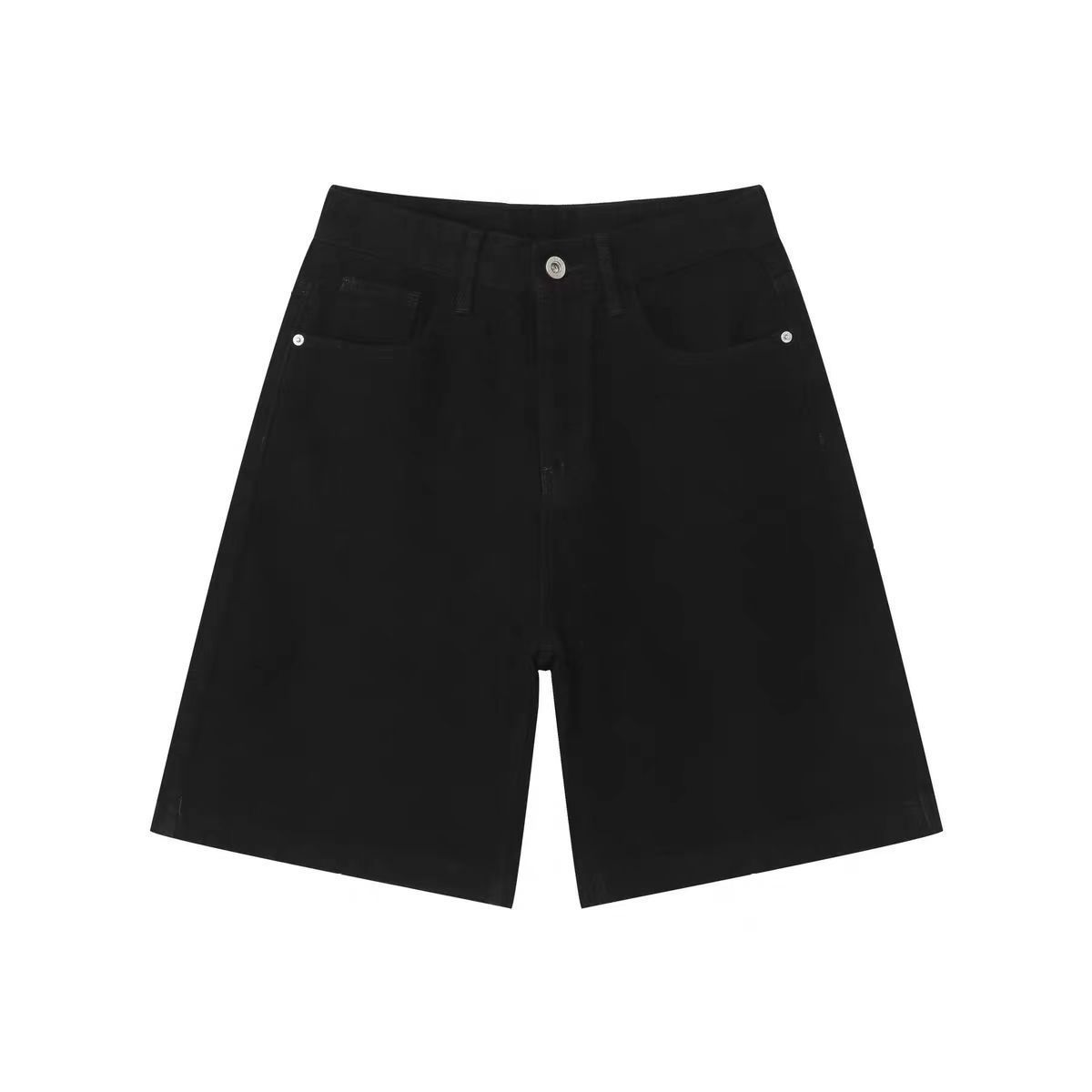 Men's Summer Retro Distressed Blue Denim Shorts Loose Straight Versatile Hot Pants Trendy American Style_mkmklike.com