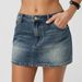 Women's Clothing Slim Casual Stretch Washed Denim Skirt_mkmklike.com