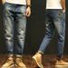 Men's Distressed Nine-Tenths Jeans - Stretch Denim Pants With Ripped Details, Slim Straight Fit, Comfortable & Trendy For Casual Wear_mkmklike.com
