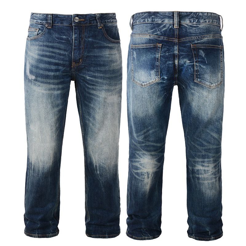 Men's Plus Size Straight Leg Jeans - Vintage Relaxed Fit Comfortable Stretchy Denim Pants For Everyday Wear_mkmklike.com