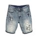 Men's Embroidered Denim Shorts Trendy Loose Straight Leg Casual Distressed Five Point Mid Length Summer Thin Pants_mkmklike.com