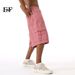EF JEANS | 2024 Summer New American Street Simple Peach Powder Big Pocket Overalls Five-point Pants For Men And Women_mkmklike.com