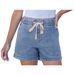 Women's Elastic Waist Drawstring Denim Shorts Relaxed Everyday Wear Comfortable Feshion_mkmklike.com