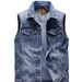 Men's Clothing Autumn Denim Vest Men Retro Trend Jacket Large Size Middle Aged Waistcoat Cotton Multi Pocket Vest Men_mkmklike.com