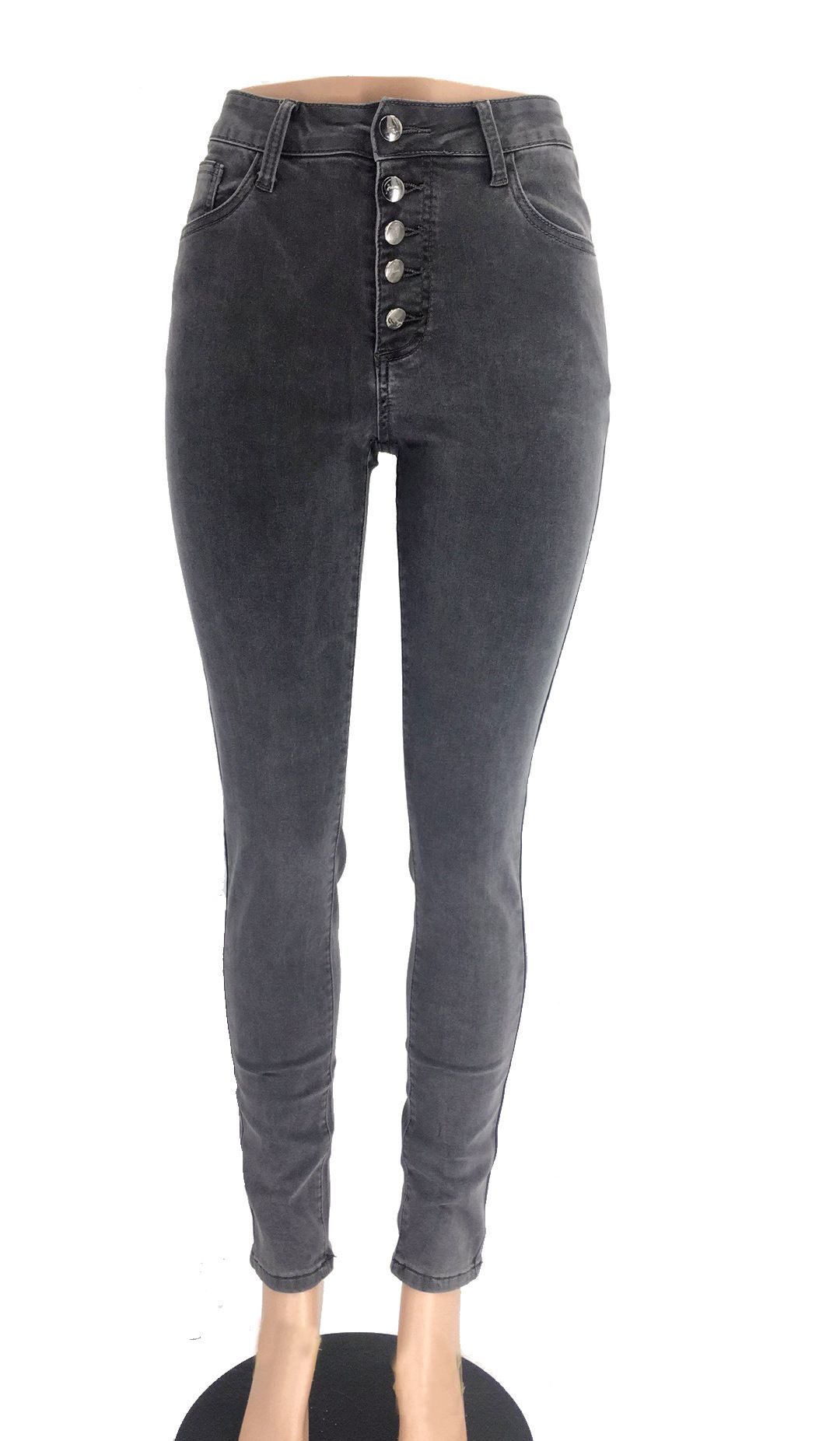 Women's Clothing Autumn New Products Tight Black High Waisted High Elastic Hip Lifting Denim Trousers_mkmklike.com